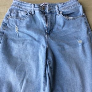 Ripped wide leg jeans